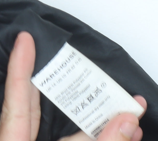 Womens UK Size 14 Warehouse Black Overcoat