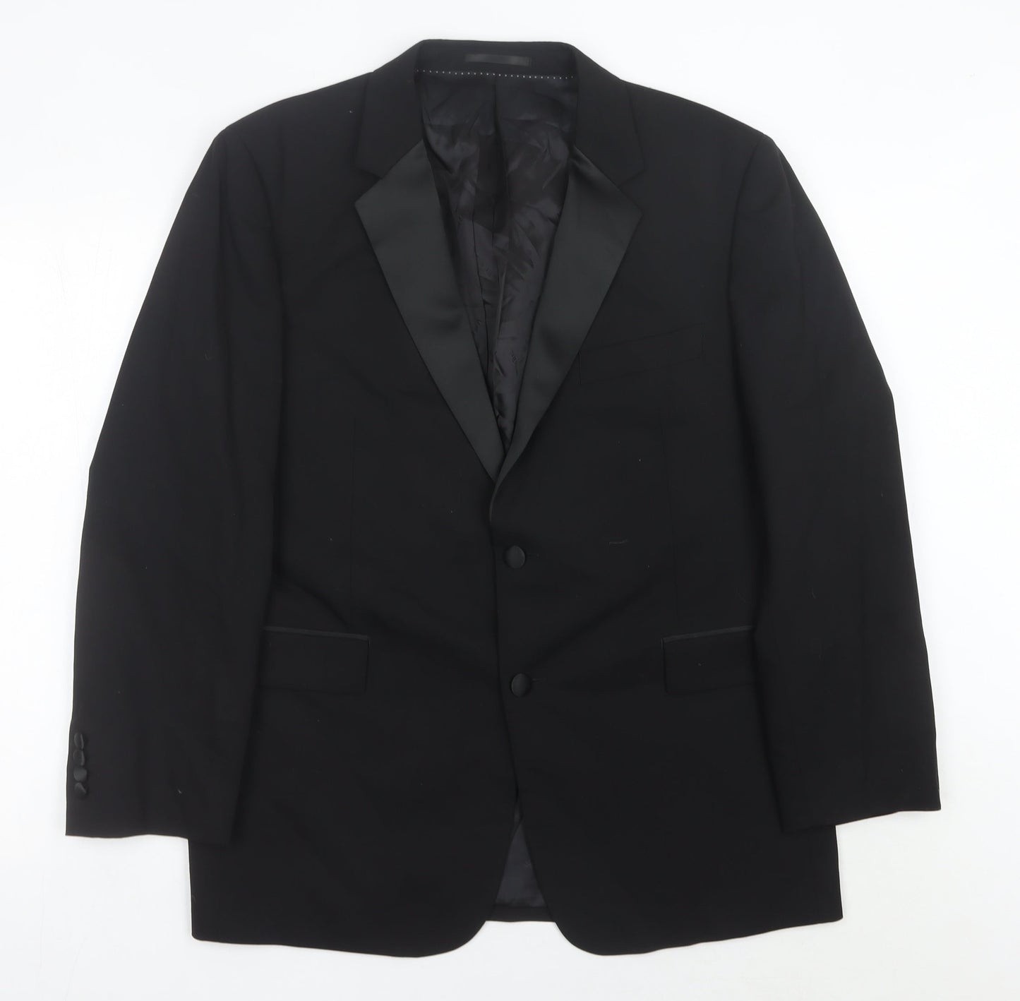 Mens UK Size 42 Moss Bros Regular Black Suit Tuxedo