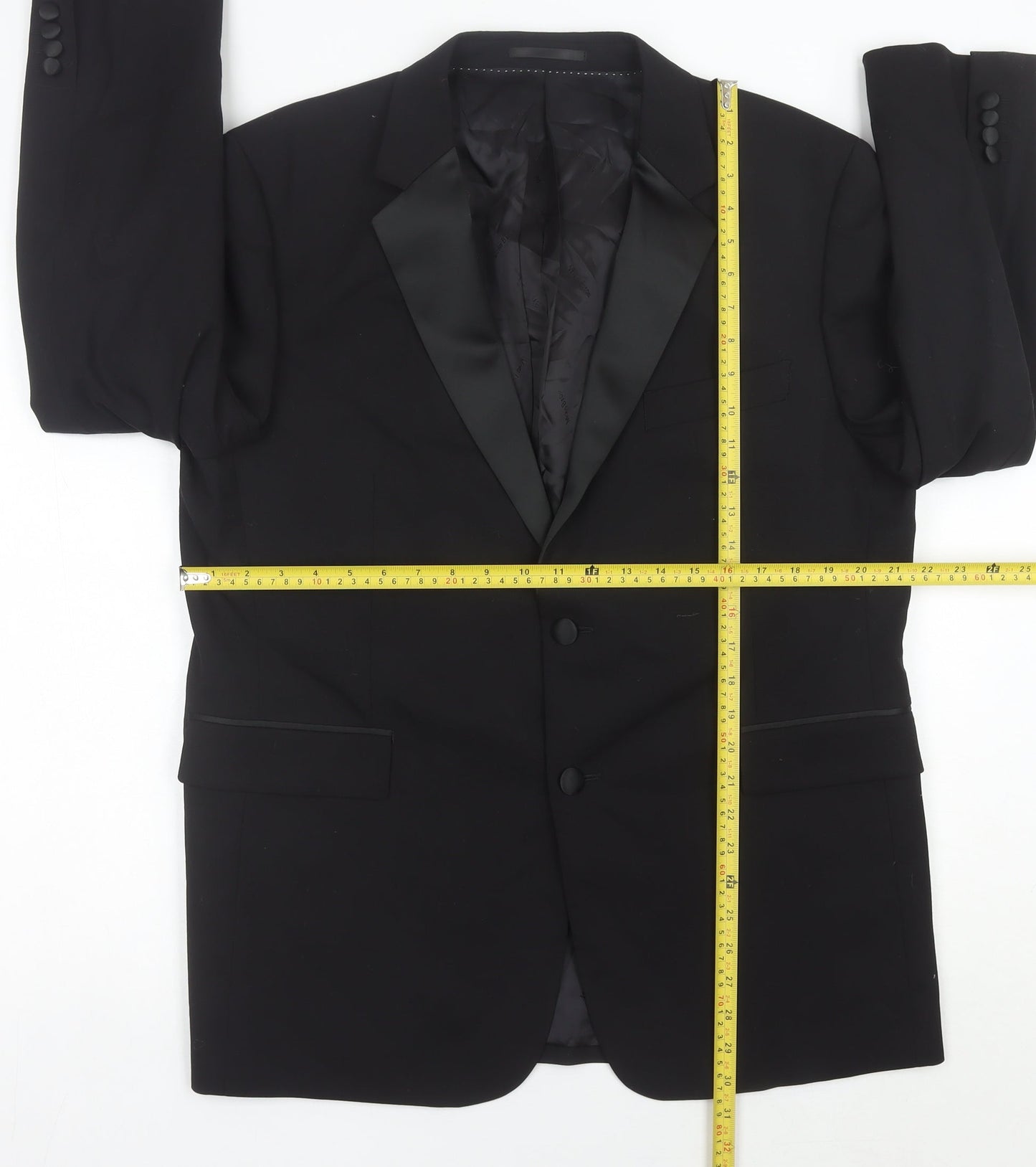 Mens UK Size 42 Moss Bros Regular Black Suit Tuxedo
