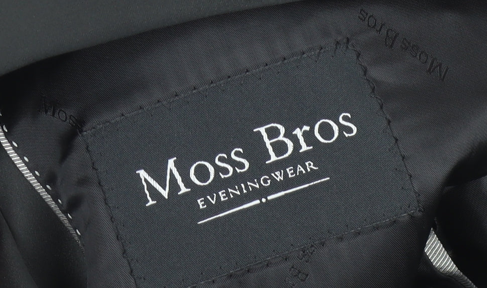 Mens UK Size 42 Moss Bros Regular Black Suit Tuxedo