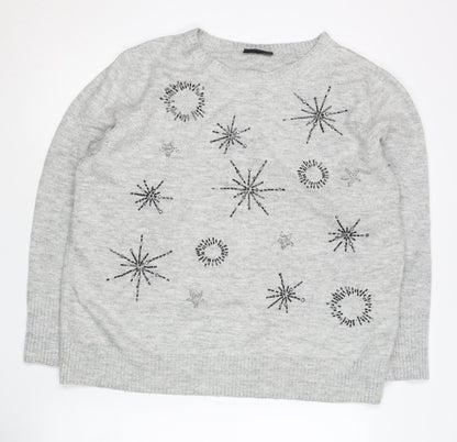 Womens UK Size L Wallis Grey Pullover Jumper