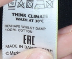 Marks and Spencer Men’s Black Cotton V-Neck Jumper XL