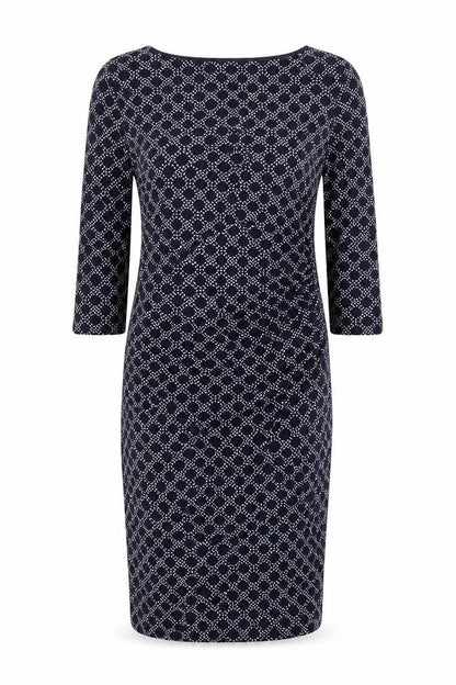 Boden Women’s Blue Geometric Sheath Dress Size 12 Knee Length