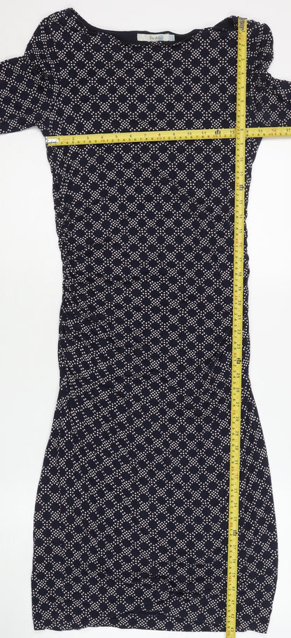 Boden Women’s Blue Geometric Sheath Dress Size 12 Knee Length