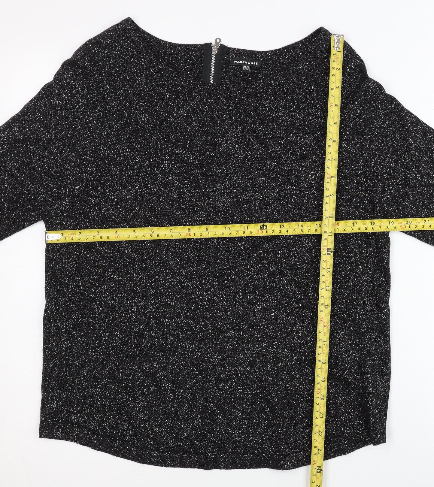 Womens UK Size 10 Warehouse Black Pullover Jumper