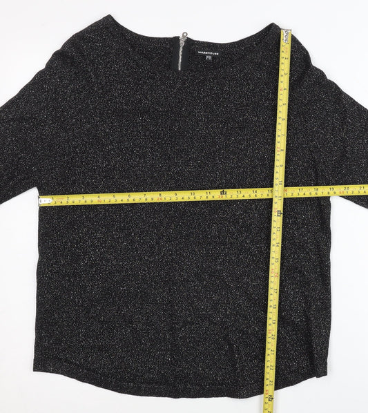 Womens UK Size 10 Warehouse Black Pullover Jumper