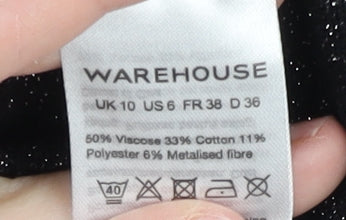 Womens UK Size 10 Warehouse Black Pullover Jumper