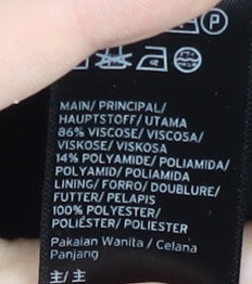 Topshop Women's Black Wide-Leg Cropped Trousers Size 10