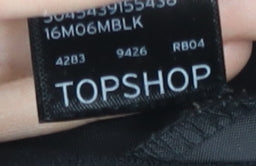 Topshop Women's Black Wide-Leg Cropped Trousers Size 10