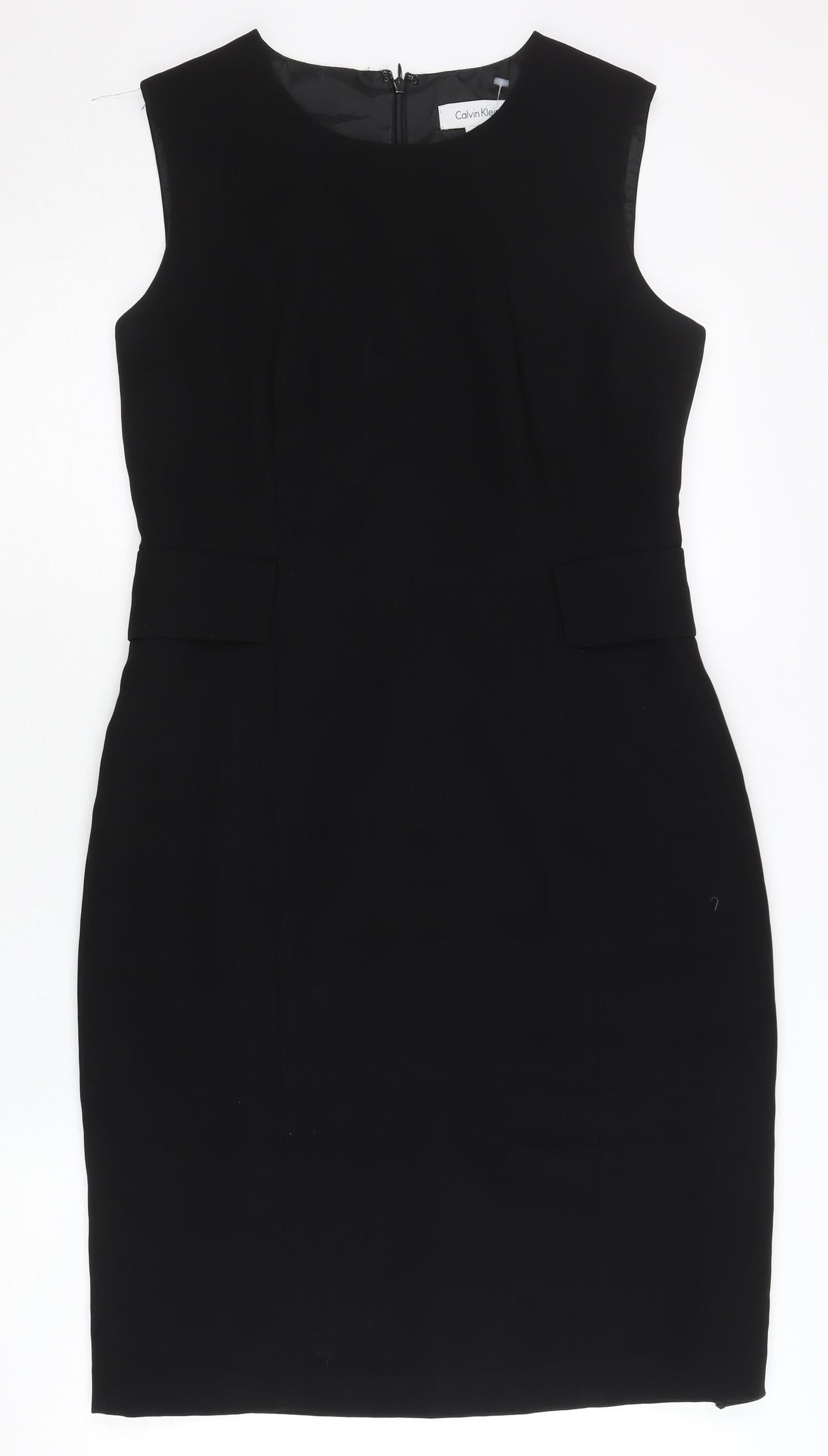 Calvin Klein Women’s Black Sheath Dress Size 10 Knee Length Sleek