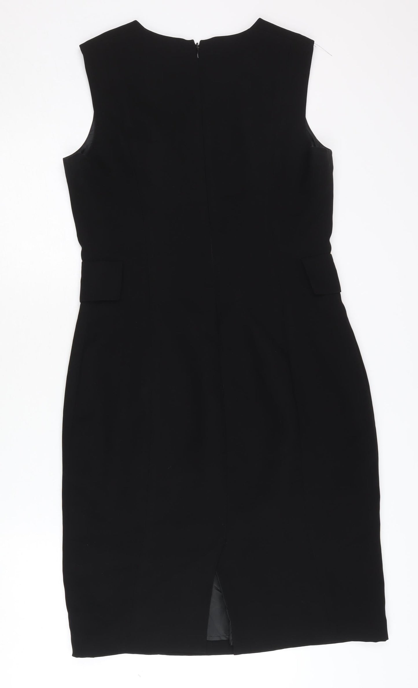 Calvin Klein Women’s Black Sheath Dress Size 10 Knee Length Sleek