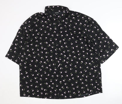 Womens UK Size S Monki Black Basic Button-Up