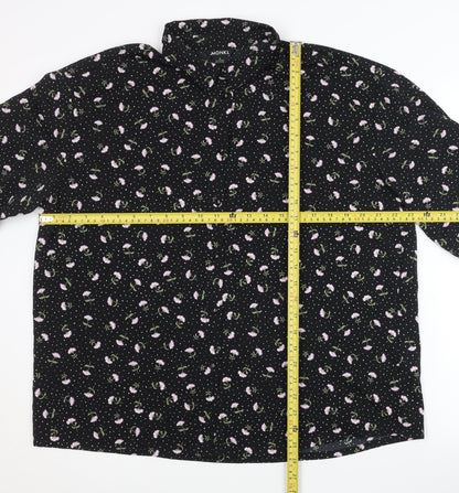 Womens UK Size S Monki Black Basic Button-Up