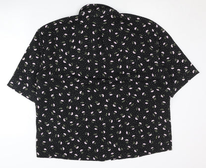Womens UK Size S Monki Black Basic Button-Up