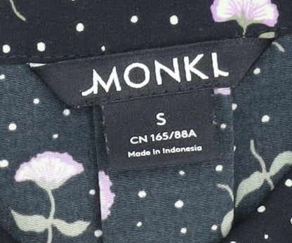 Womens UK Size S Monki Black Basic Button-Up