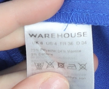 Warehouse Women’s Blue UK 8 Sleeveless Playsuit with Zip