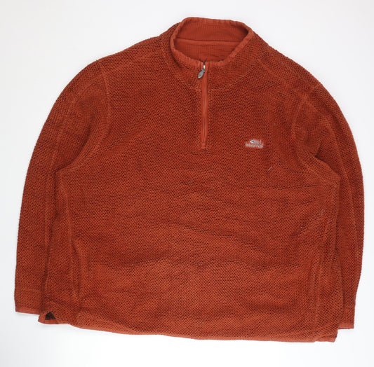 Weird Fish Men’s XL Brown 1/4 Zip Knit Sweatshirt Long Sleeve