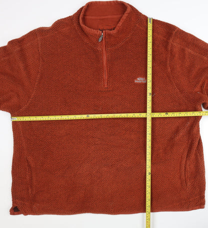 Weird Fish Men’s XL Brown 1/4 Zip Knit Sweatshirt Long Sleeve