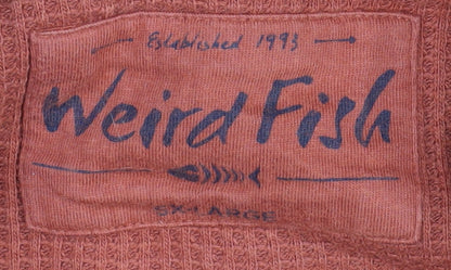 Weird Fish Men’s XL Brown 1/4 Zip Knit Sweatshirt Long Sleeve