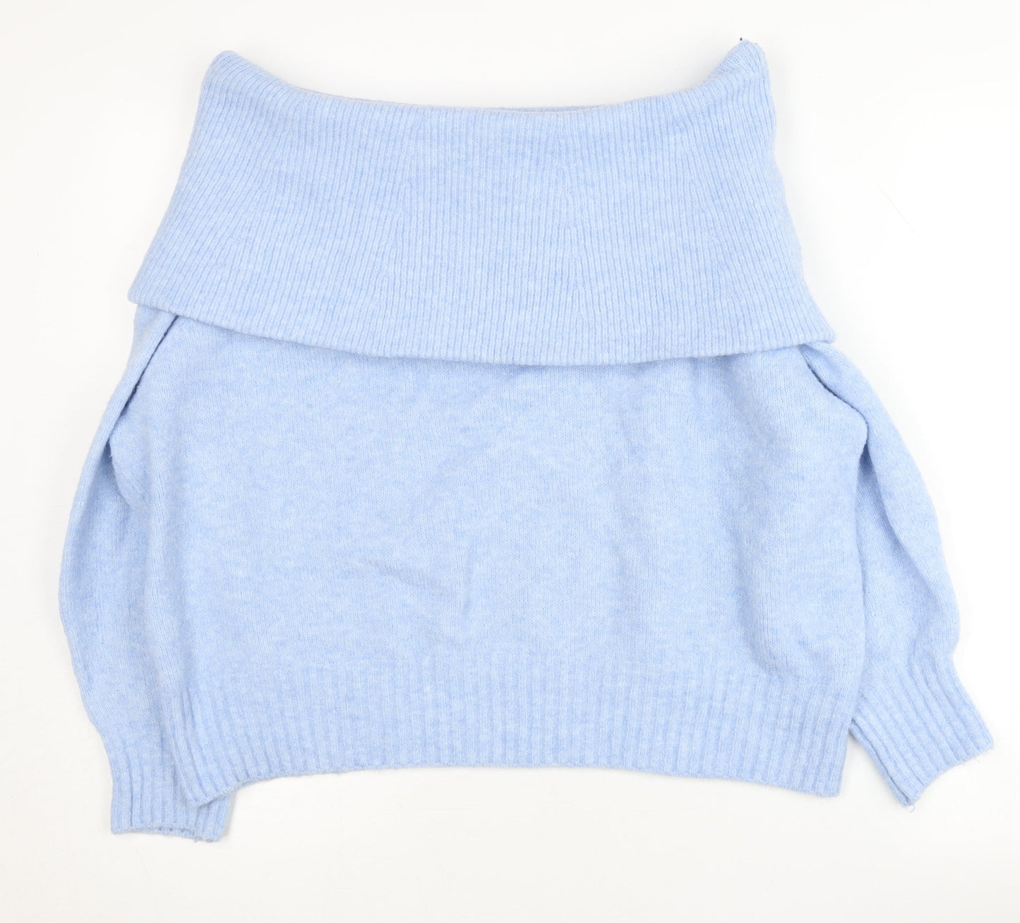 H&M Women’s Blue Cowl Neck Knit Pullover Jumper Size M