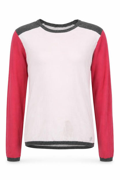In Extenso Girls Colourblock Pink Red Grey Pullover Jumper Size 16 Years