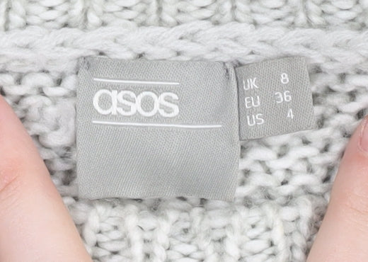 Womens UK Size 8 ASOS Grey Pullover Jumper
