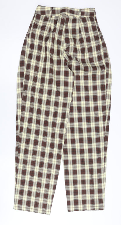 Womens UK Size 6 PRETTYLITTLETHING Regular Fit Chino Brown Trousers