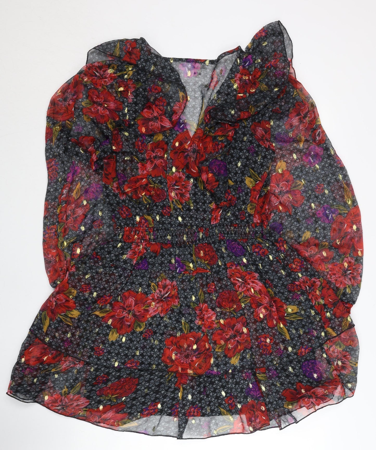 River Island Women’s Multicoloured Floral Wrap Dress UK 10