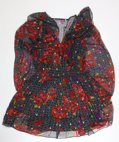 River Island Women’s Multicoloured Floral Wrap Dress UK 10
