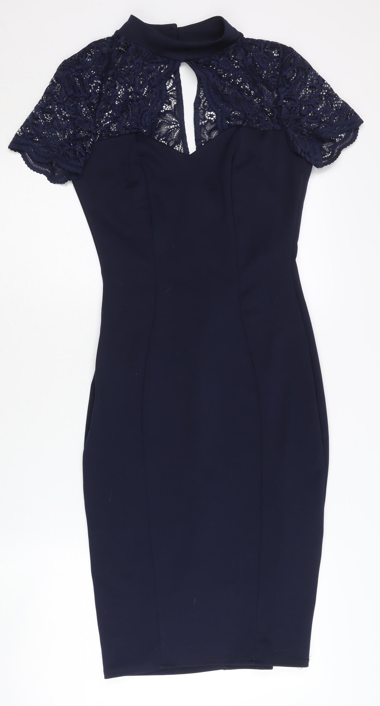 Jessica Wright Women’s Blue Lace Sheath Dress Size 10 Knee Length