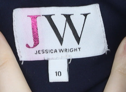 Jessica Wright Women’s Blue Lace Sheath Dress Size 10 Knee Length
