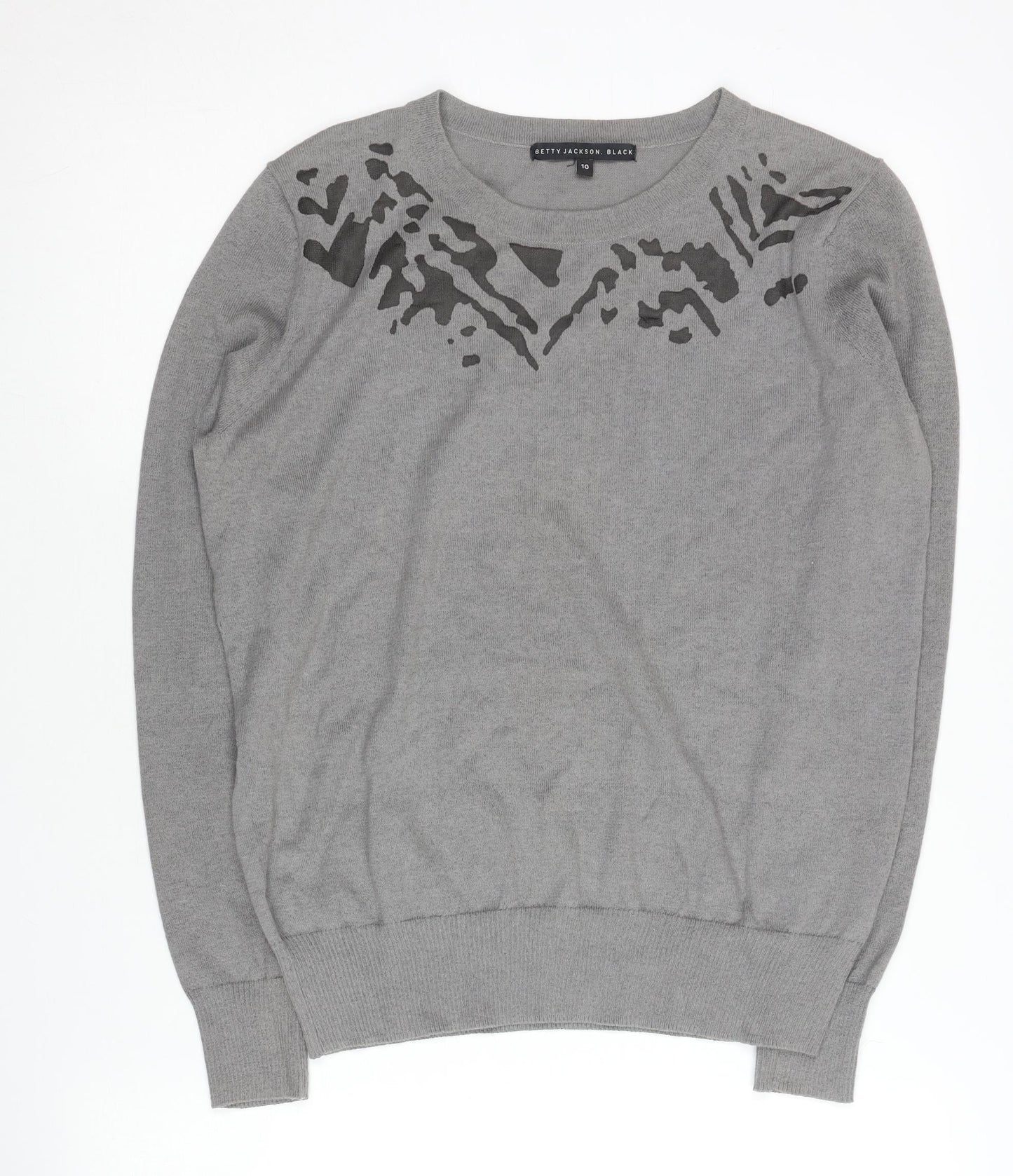 Betty Jackson Black Women’s Grey Animal Print Jumper Size 10