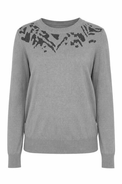 Womens UK Size 10 Betty Jackson Black Grey Pullover Jumper