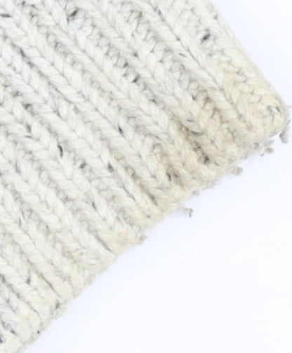 Boston Crew Men’s Ivory L Chunky Knit 1/4 Zip Mock Neck Jumper