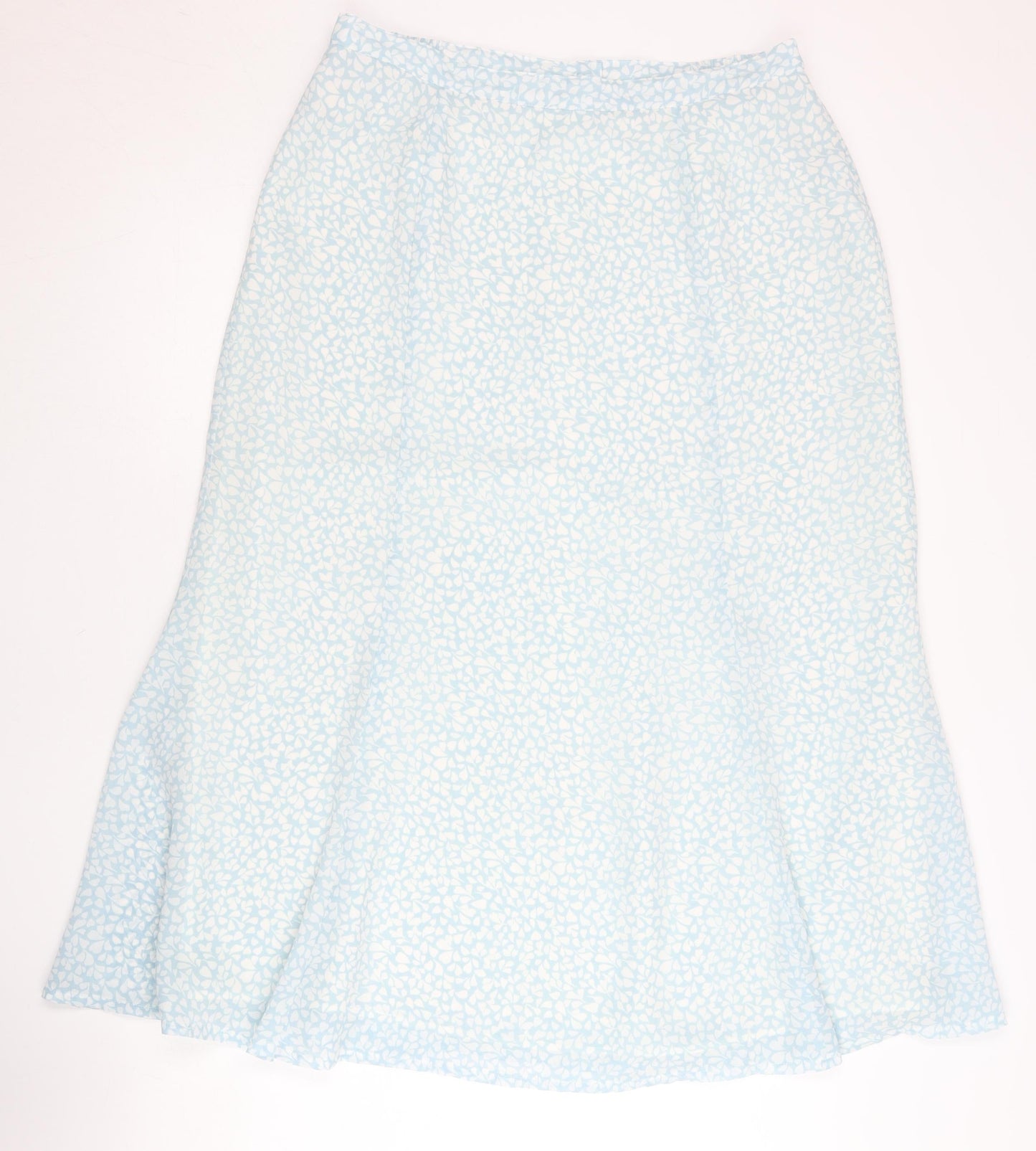 Eastex Women’s Blue Floral Midi A-Line Skirt Size 14 Polyester