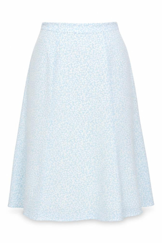 Eastex Women’s Blue Floral Midi A-Line Skirt Size 14 Polyester