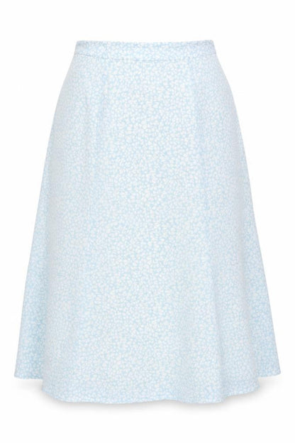 Eastex Women’s Blue Floral Midi A-Line Skirt Size 14 Polyester