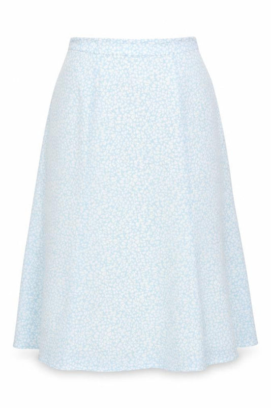 Eastex Women’s Blue Floral Midi A-Line Skirt Size 14 Polyester