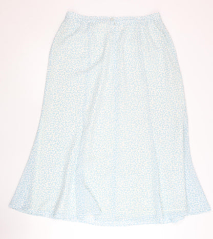 Eastex Women’s Blue Floral Midi A-Line Skirt Size 14 Polyester