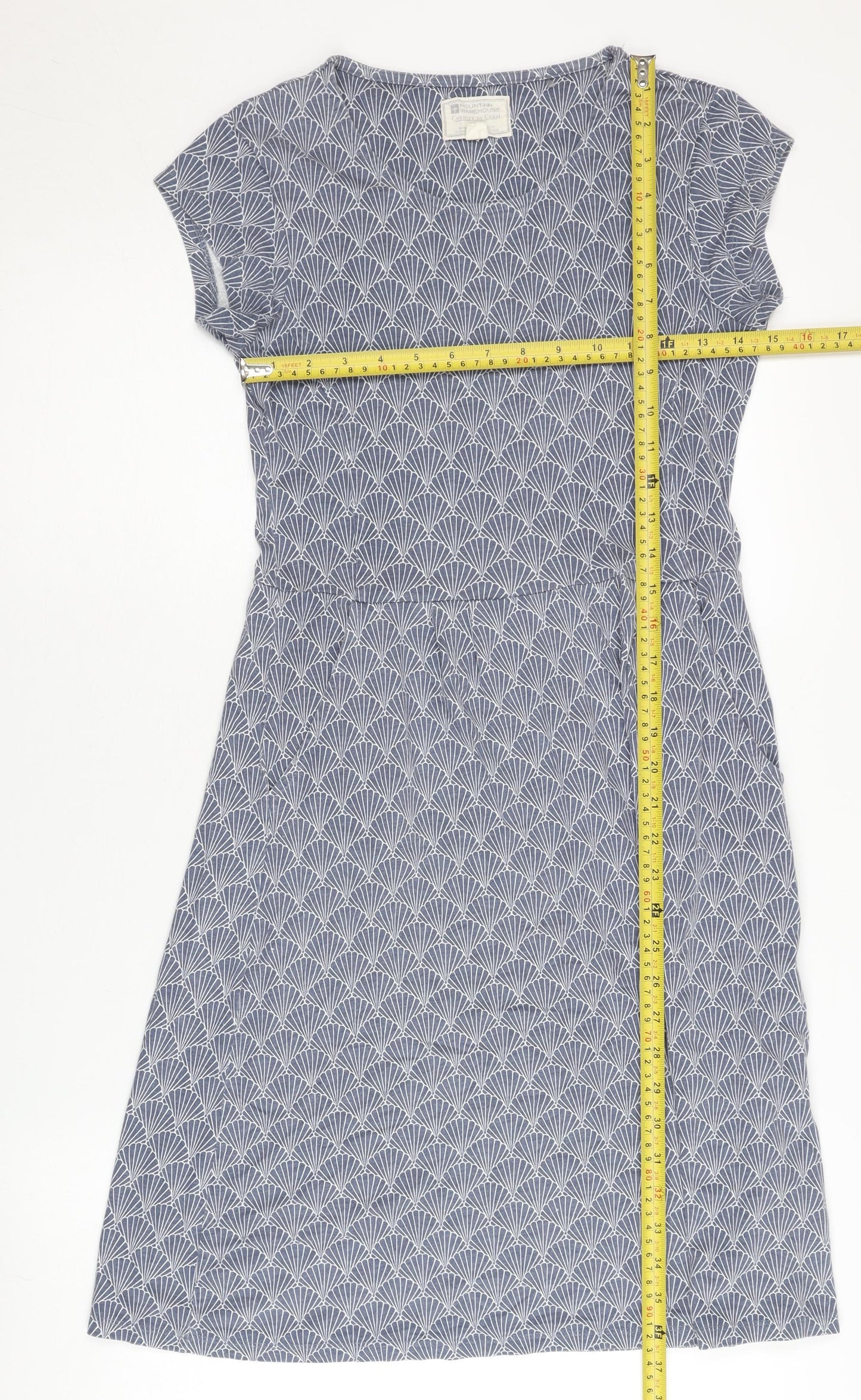 Mountain Warehouse Womens Blue Size 8 A-Line Knee Length Summer Dress