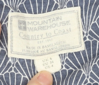 Mountain Warehouse Womens Blue Size 8 A-Line Knee Length Summer Dress