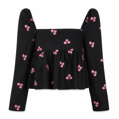 Womens UK Size 10 ASOS Black Cropped Blouse