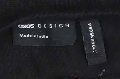 Womens UK Size 10 ASOS Black Cropped Blouse