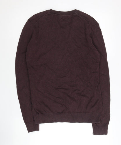 s.Oliver Men’s Brown Cotton V-Neck Jumper Size S