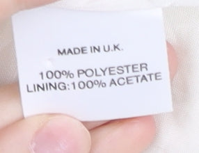 Next Women’s Ivory Sheath Dress Size 12 V-Neck Button Lined