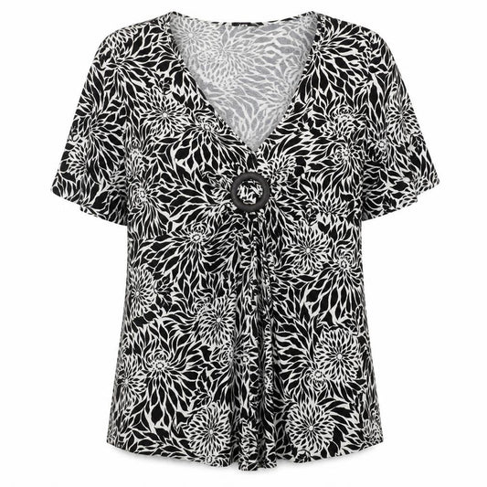 Womens UK Size 20 New Look Black Tunic Blouse