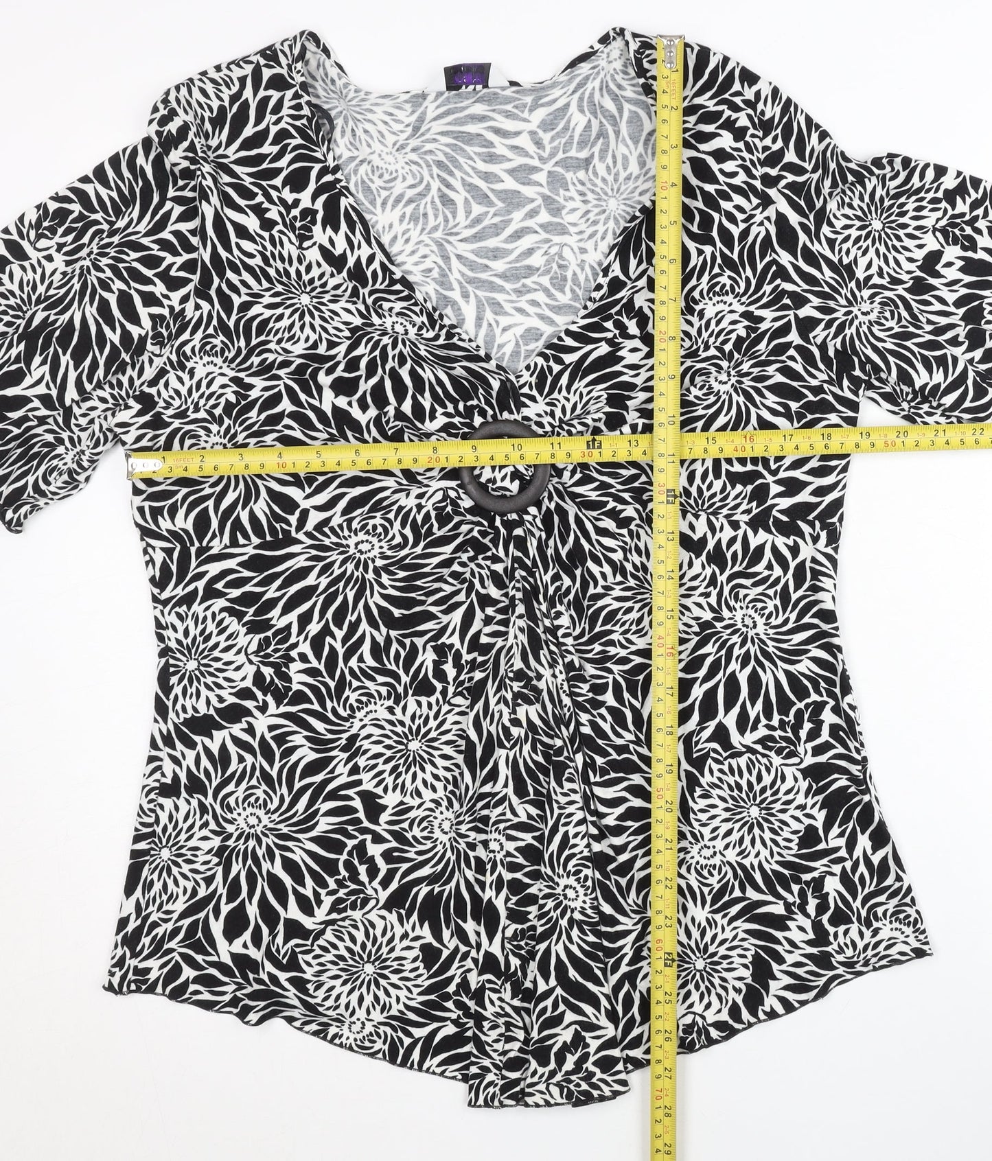 Womens UK Size 20 New Look Black Tunic Blouse