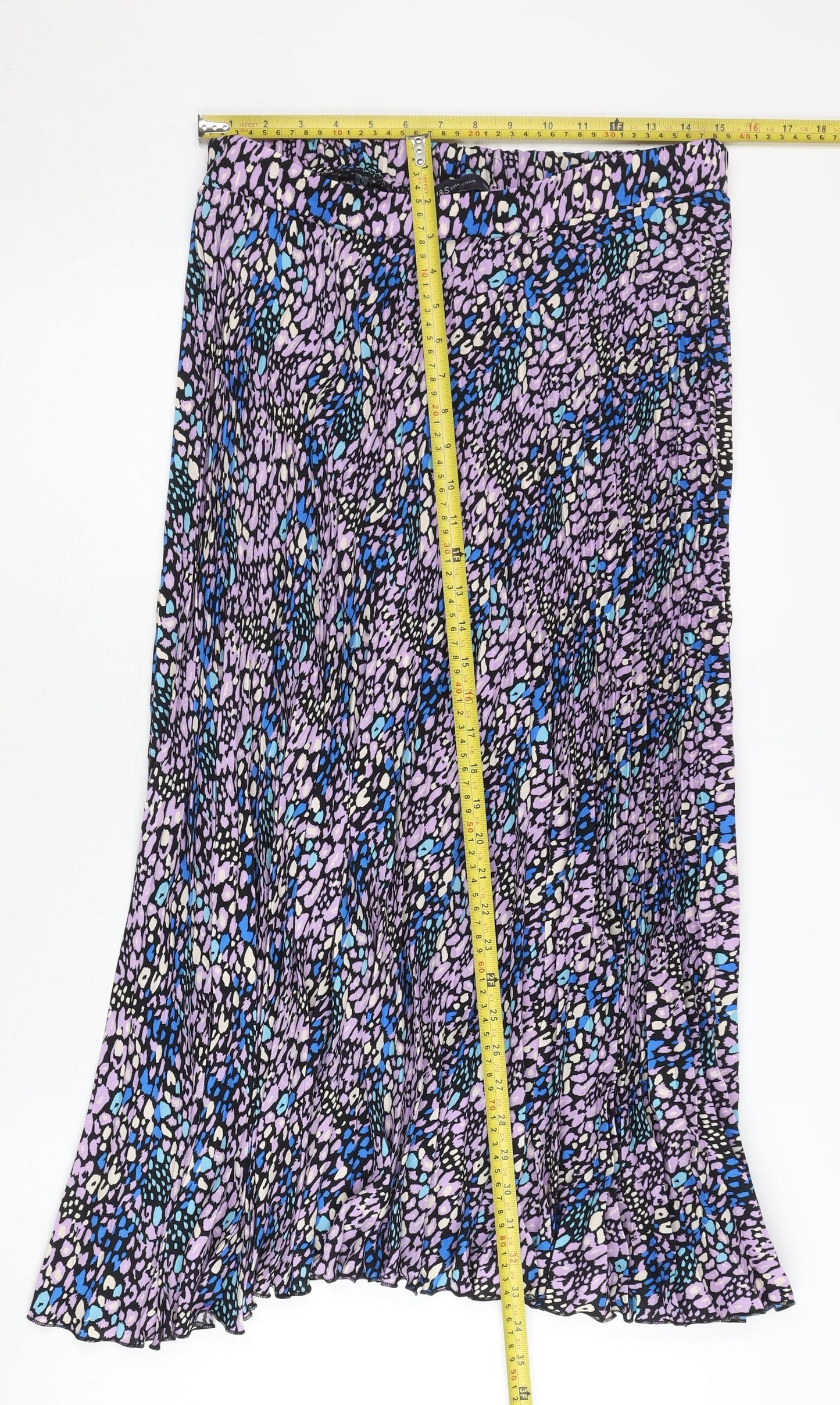 Marks and Spencer Women’s Multicoloured Pleated Midi Skirt Size 12