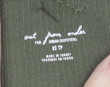 Out From Under Women’s Green XS Ribbed Off Shoulder Bodysuit