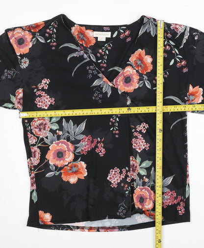 Womens UK Size 10 Monsoon Black Wrap Blouse